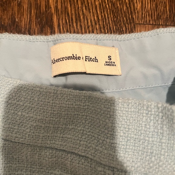 Abercrombie High Rise Waist Light Blue Tweed Shorts Size Small - Picture 2 of 6